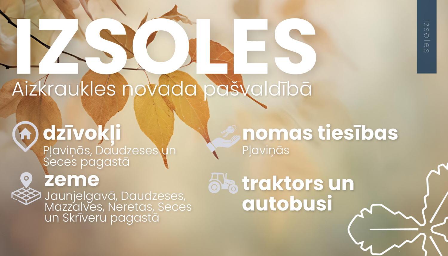 teksts, fonā rudens lapas