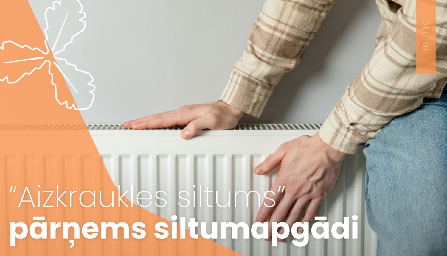cilvēks pielicis rokas pie radiatora
