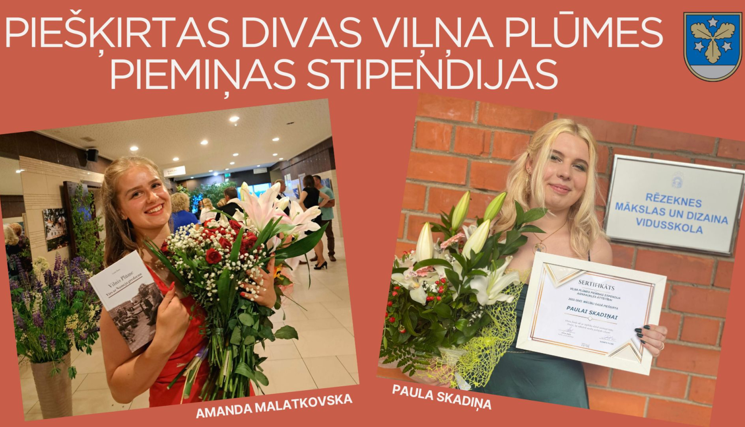 stpendiātes,saņemot stipendiju izlaidumā
