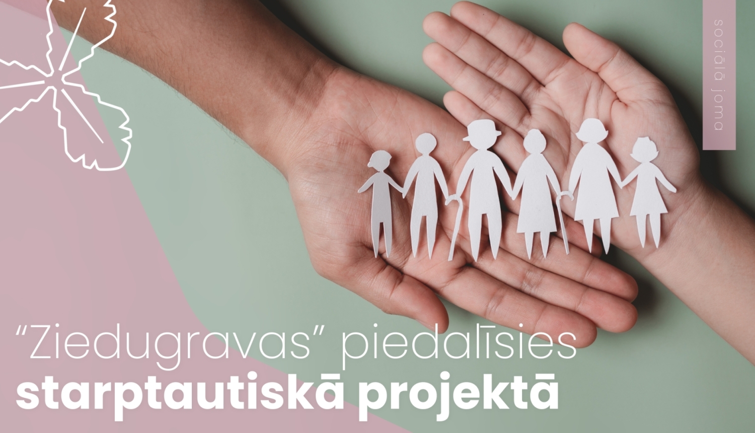 rokās tur no papīra izgrieztus cilvēciņua
