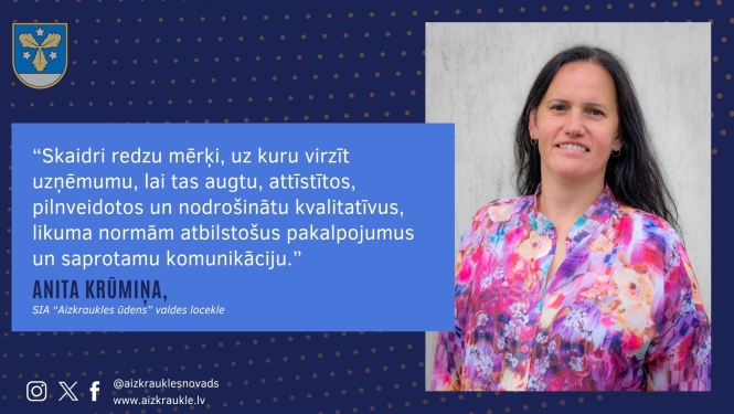 ANITA KRŪMIŅA,  SIA “Aizkraukles ūdens” valdes locekle