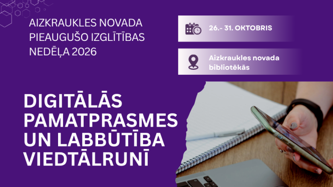 afiša par pieaugušo izglītības nedēļas pasākumiem