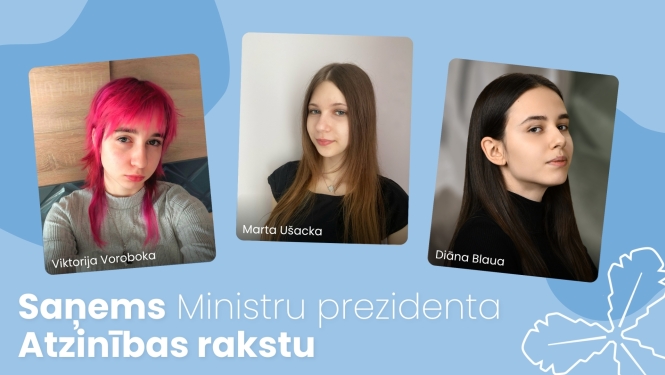 skolnieču attēli, kuras saņems atzinības rakstu