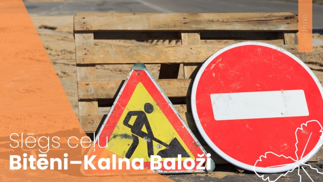 ceļa remontdarbu baneris