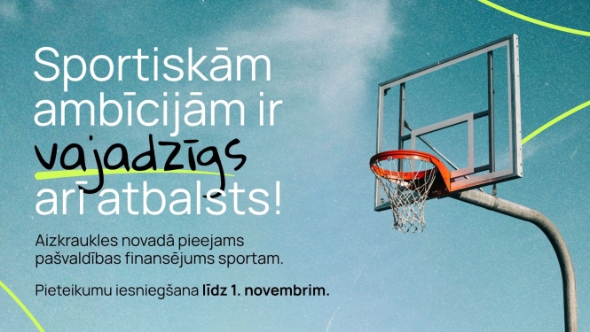 baneris par sporta finansējumu