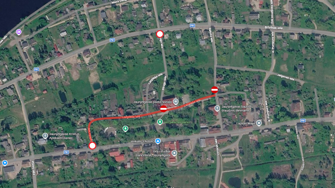 karte ar satiksmes ierobežojumiesm