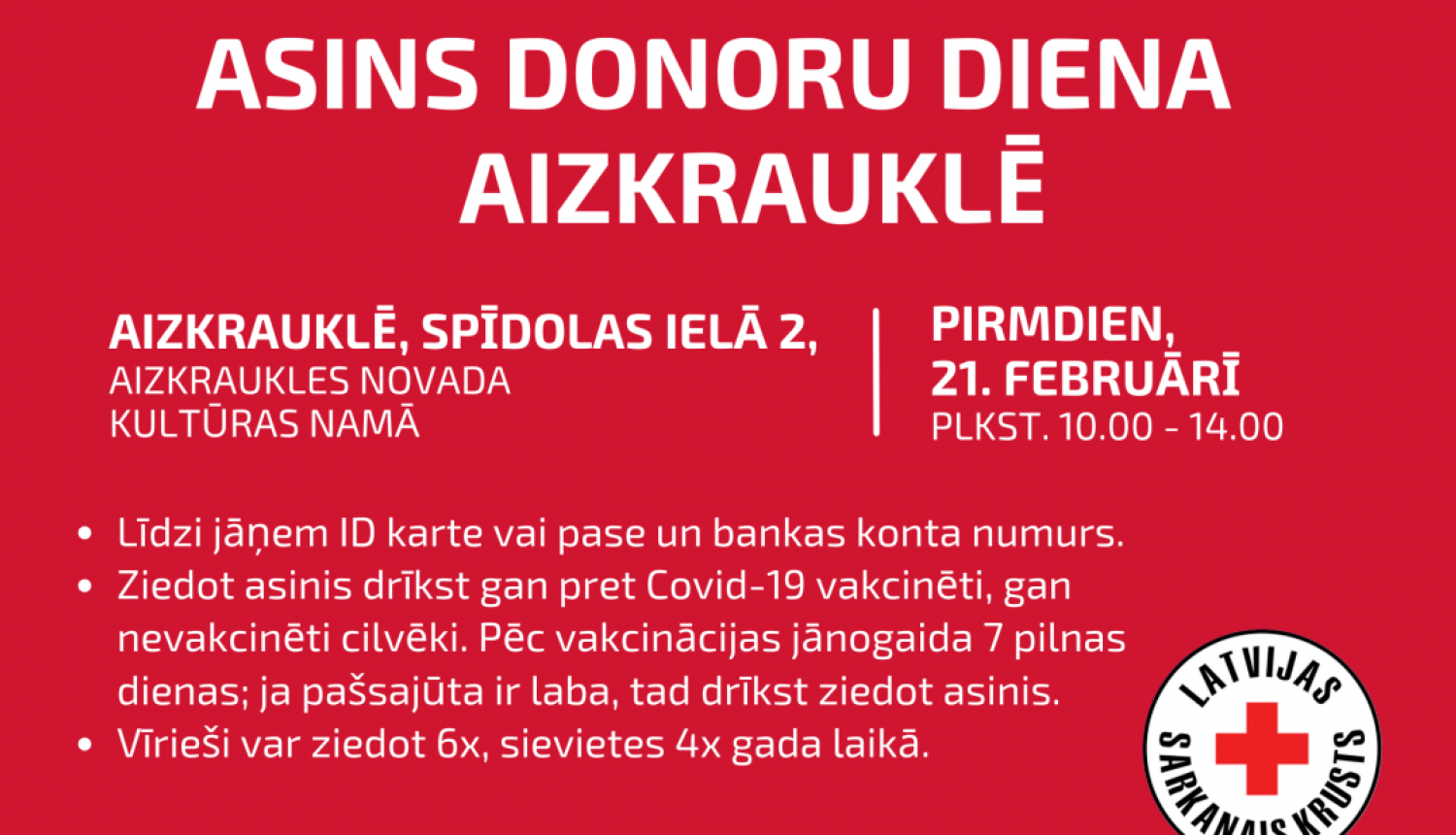 Asinsdonoru diena Aizkruaklē