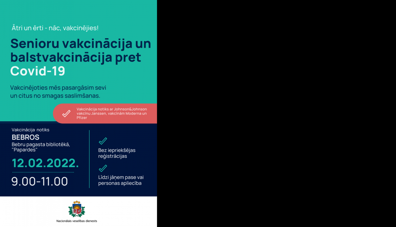 Senioru vakcinācija un balstvakcinācija pret Covid-19