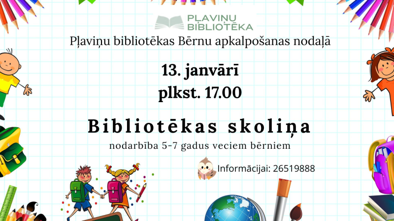 Bibliotēkas skoliņa. Nodarbības 5-7 gadus veciem bērniem