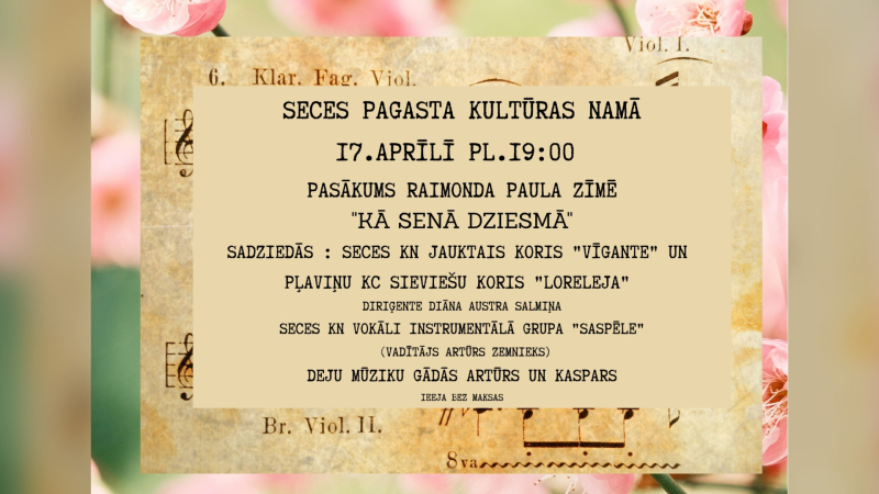 Pasākums Raimonda Paula zīmē “Kā senā dziesmā”