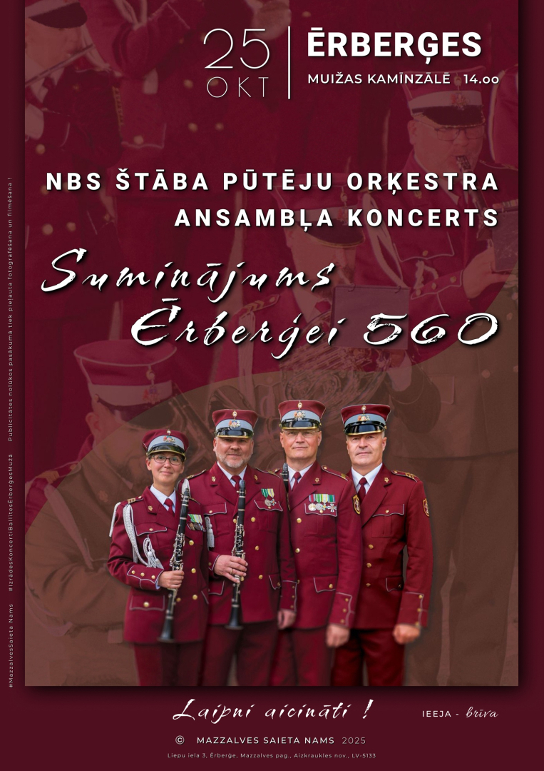 NBS štāba pūtēju orķestra ansambļa koncerts "Suminājums Ērberģei 560