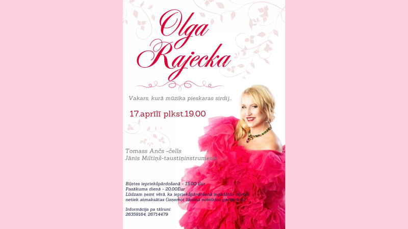 Olgas Rajeckas koncerts "Vakars, kurā mūzika pieskaras sirdij"