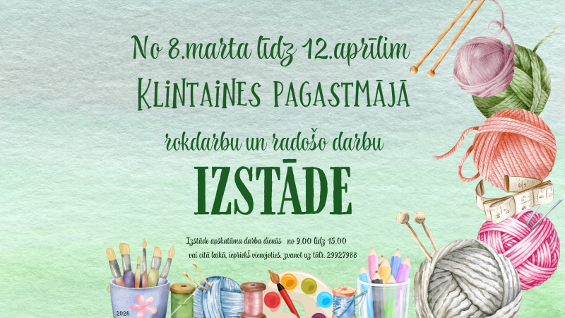 Rokdarbu un radošo darbu izstāde Klintainē