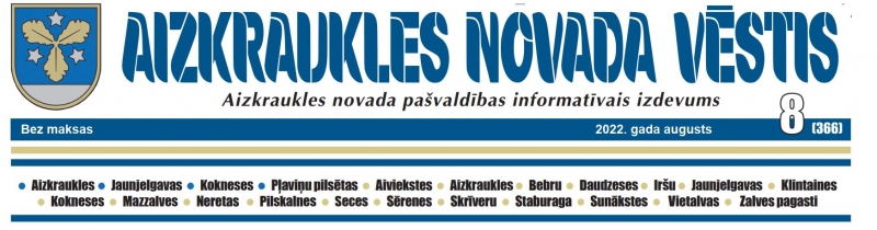 Aizkraukles Novada Vēstis titullapa