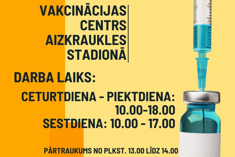 Vakcinācijas centrs Aizkraukles stadionā