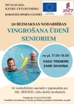 Vingrošana ūdenī senioriem afiša