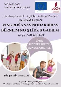 Vingrošanas nodarbību afiša