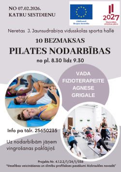 pilates nodarbības afiša