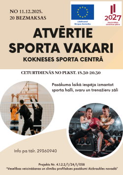 atvērto sporta vakaru afiša