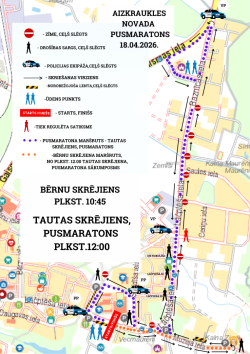 Satiksmes ierobežojumi Aizkraukles pusmaratona laikā