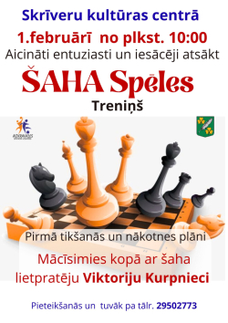 Šaha spēles treniņa afiša