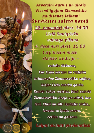 Lielā Saulgriežu vainaga pīšana un radošā tikšanās