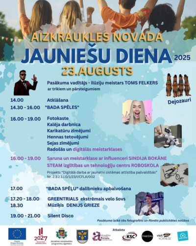 Aizkraukles novada jauniešu dienas pasākuma baneris