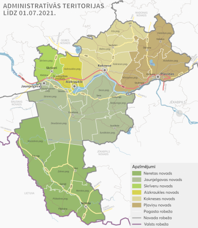 Administratīvās teritorijas līdz 2021. gada 1. jūlijam