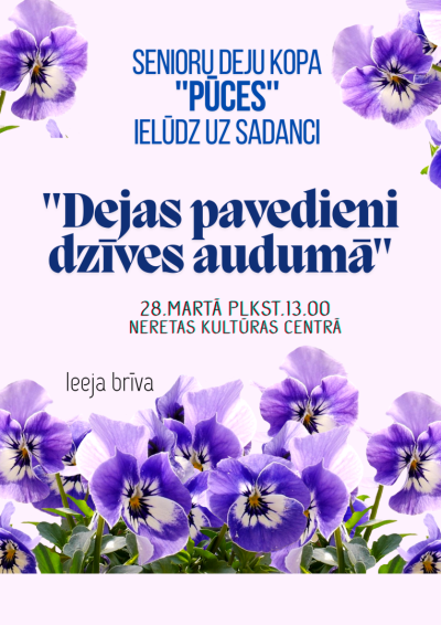 Senioru deju kopa “Pūces” ielūdz uz sadanci “Dejas pavedieni dzīves audumā”