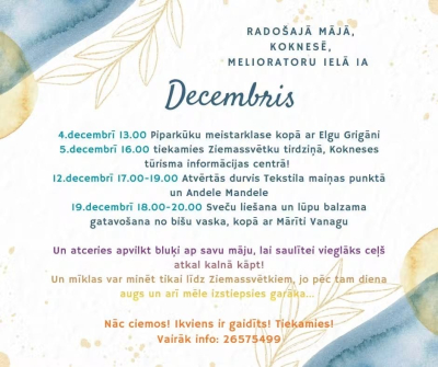 Decembris Radošajā mājā Koknesē
