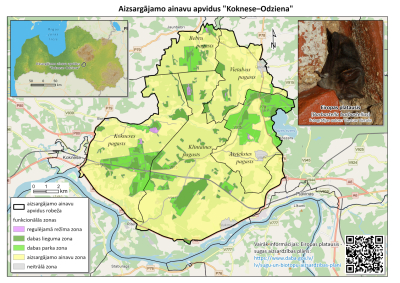 Aizsargājamo ainavu apvidus “Koknese–Odziena” karte