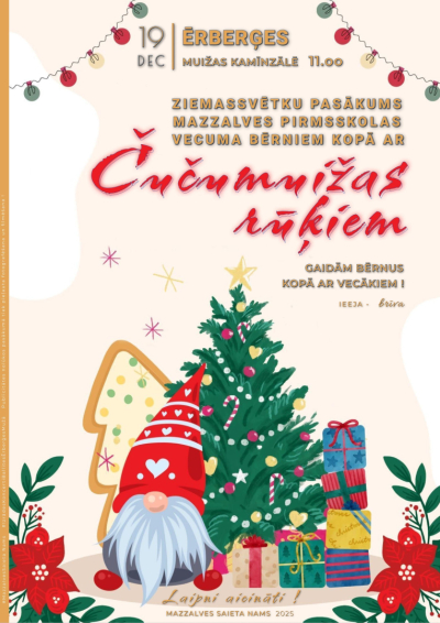 Ziemassvētku pasākums pirmsskolas vecuma bērniem kopā ar Čučumuižas rūķiem