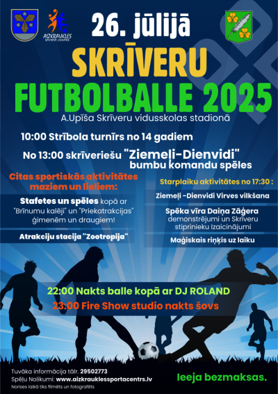 Skrīveru "Futbolballe 2025" afiša