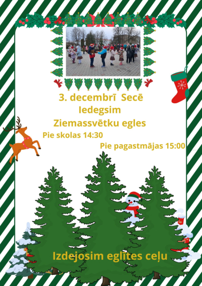 Ziemassvētku egļu iedegšana Secē