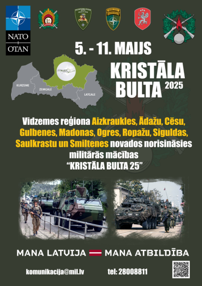 Afiša par militārajām mācībām