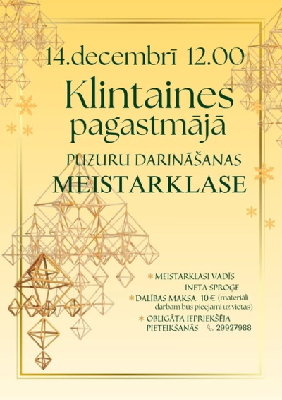 Inetas Sproģes puzuru darināšanas meistarklase