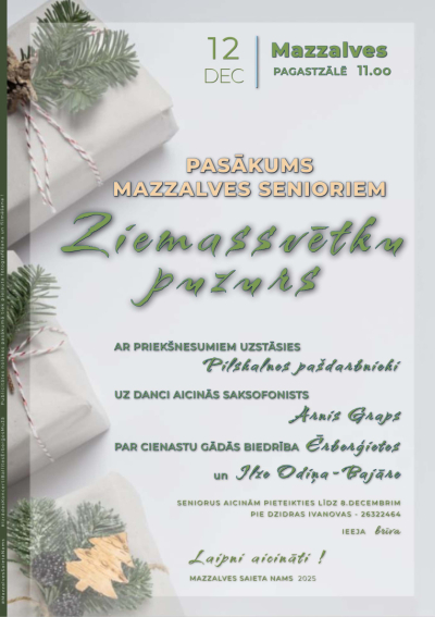 Pasākums senioriem “Ziemassvētku puzurs”