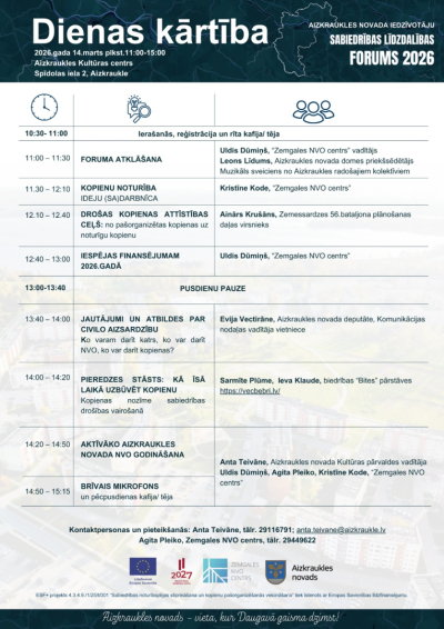 Pasākuma dienas kārtība