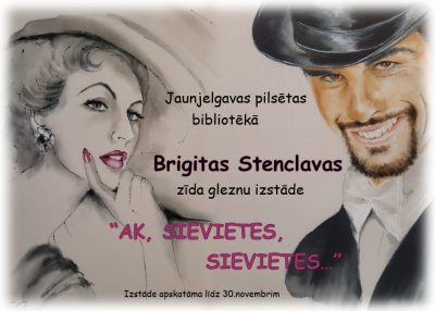 Zīda gleznu izstāde Jaunjelgavas bibliotēkā
