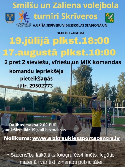 volejbola turnīra afiša