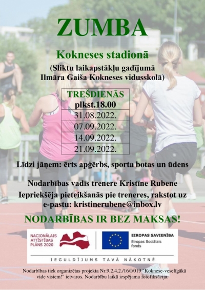 Zumba Trešienās Kokneses stadionā
