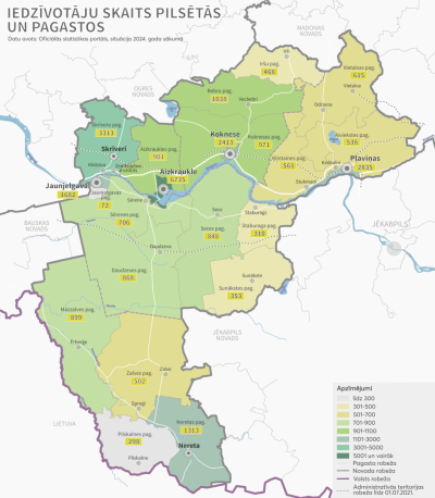 Iedzīvotāju skaita karte 2024. gadā