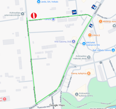 ceļa izmaiņu shēma