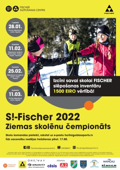 Ziemas skolēnu čempionāts distanču slēpošanā Latvijas skolu jaunatnei “S!-Fischer 2022”
