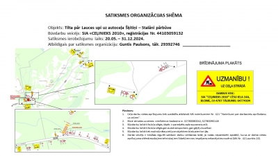 Satiksmes organizācijas būvdarbu laikā