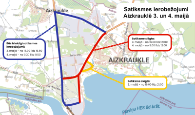 karte ar satiksmes ierobežojumiem