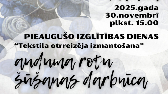 Auduma rotu šūšanas darbnīca ar mākslinieci Lieni Dāboliņu