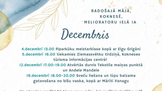 Decembris Radošajā mājā Koknesē