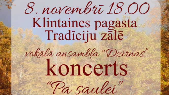 vokālā ansambļa “Dzirnas” koncerts “Pa saulei”
