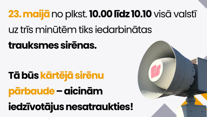 informatīvs baneris par trauksmes sirēnu iedarbināšanu